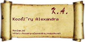 Kozáry Alexandra névjegykártya